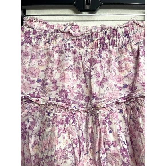 Love Shack Fancy Ruffle Mini Skirt Purple Iris Coquette Feminine Romantic Size L - Picture 4 of 5